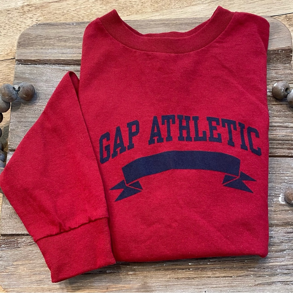 Vintage Gap Size Kid’s Small (5-6) Red 100% Cotton‎ Long Sleeve Graphic Shirt
